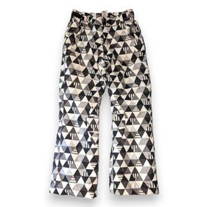 Athletech Black White Grey Geometric Print Winter Snow Pants Unisex Kids L 10-12